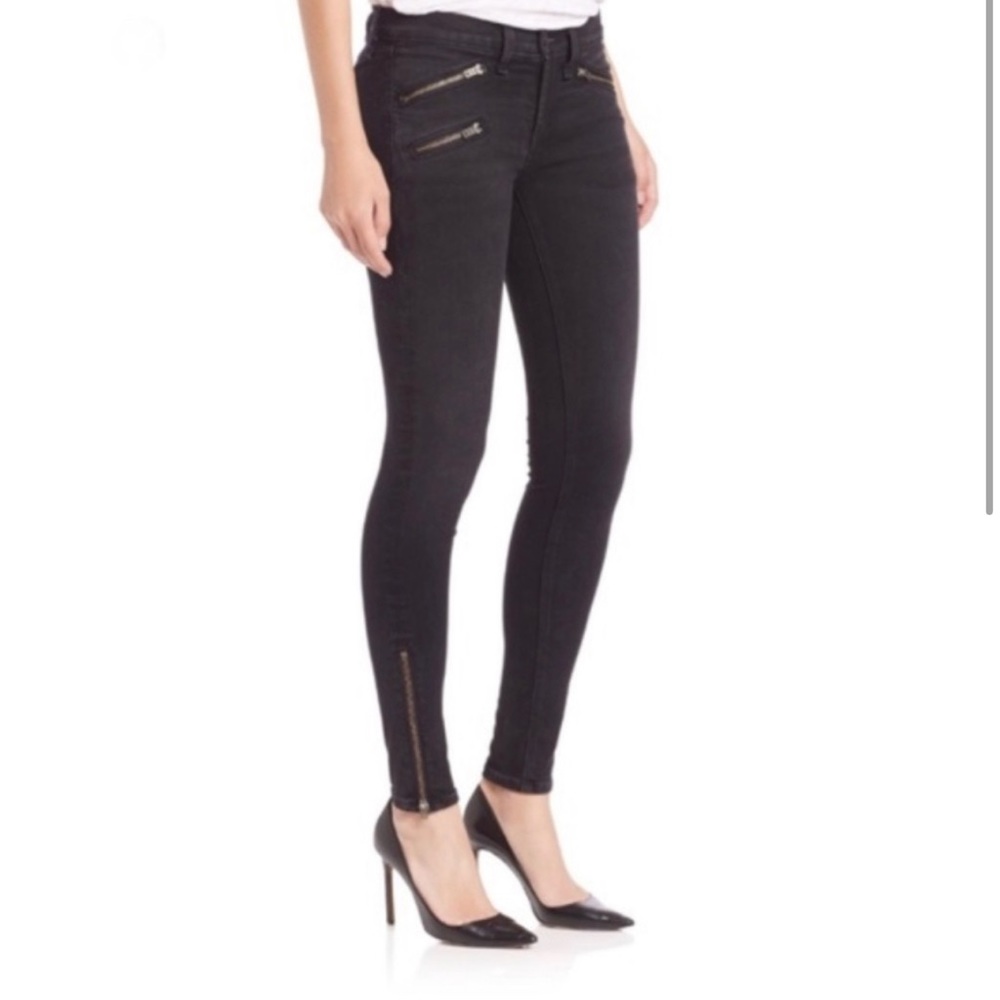 Rag & Bone Black Ankle Zip Pants Jeans Moto Biker
Stretch  Sz 28